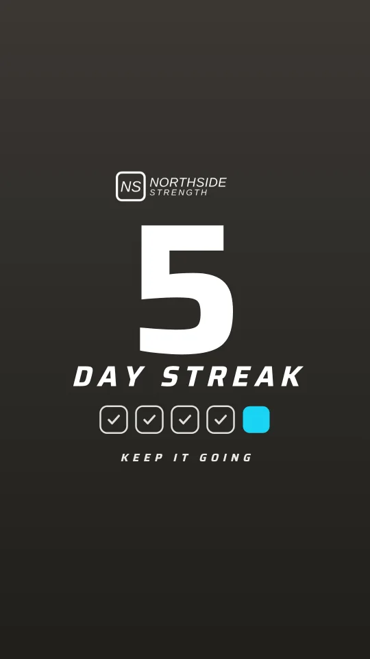 A day streak Story card with a row of filled days.